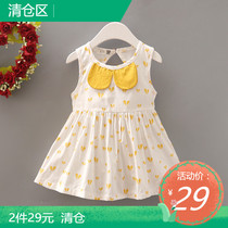 One year old woman baby summer dress 2021 new childrens skirt little girl foreign air princess dress pure cotton girl one-piece dress