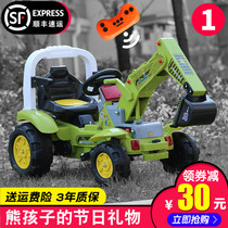 Remote control childrens excavator can ride electric large excavator boy toy hook machine engineering vehicle 2-6 years old