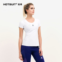 hotsuit rear show sports T-shirt womens 2021 summer fitness white short T breathable quick-drying short-sleeved slim-fit top