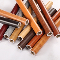 Dark brown wallpaper Self-adhesive waterproof white wood grain date red New pint wood imitation board in Chinese style wall paper