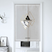 Light luxury black gold leaf fabric door curtain cotton and linen bedroom partition curtain Decorative half curtain Kitchen hanging curtain curtain