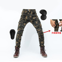 Season-Style Motorcycle Jeans Camouflak With 06 Anti-Fall Pants Racing Pants Riding Pants Straight Drum Pants