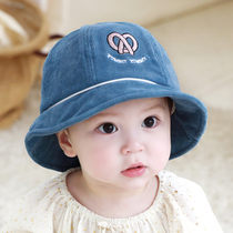 Baby hat 0-3 months newborn fisherman hat Basin hat Spring and autumn mens and womens infant childrens sun hat 1-3 years old cute