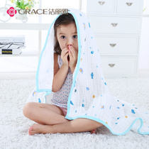 Jielia cotton gauze baby bath towel newborn baby bath soft big towel child cover blanket