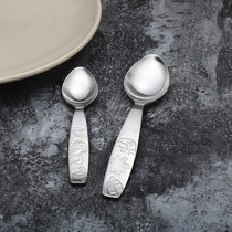 Twin 18 10 stainless steel baby spoon Childrens spoon Tea more coffee spoon Baby food feeding spoon