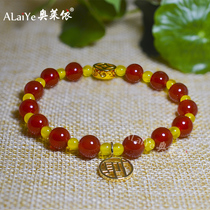 Red Yellow Natural Agate Jade Medullary Bracelet Women Lovers Girlfriends Crystal Strings This Life Tiger Year Ornament Girls Day Gifts