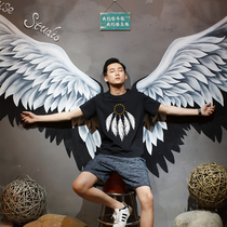 Hong Kong Tide brand European and American hip hop short sleeve mens trend retro summer new T-shirt large size loose cotton half sleeve