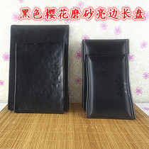 A5 Melamine Imitation Porcelain Plastic Grilled Pan Fire Pan Shop Mutton Roll Beef Roll Long Disc Long Disc Black Frosted Cherry Blossom Pan