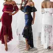 Tube Top Sexy Women Solid Color Lace Skirt Party