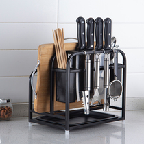Simple stainless steel knife holder with kitchen knife holder cutting board holder multifunctional cutting board shelf wall storage rack