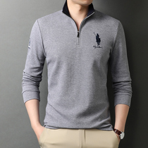 Design Sense Men Long Sleeve T-Shirt Brand High-end Spring Autumn Season Pure Cotton Business Casual Mens Clothing Stand Paolo Shirt Tide