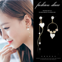 2020 new trendy womens long temperament high-end earrings sterling silver stud earrings asymmetrical net red drop earrings French earrings