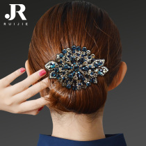 Korean rhinestone elegant hair headwear hairclip back head adult hair accessories flower spring clip floral headdress top clip hairpin