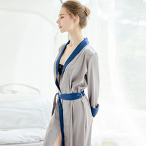 Sleepwear womens spring and autumn method bridal bridal gown men and women lovers long style pyjamas thin and sexy ice-silk bathrobe summer