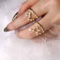 12 Constellations Zodiac Sign Finger Rings For Women Gold