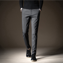 2021 new spring summer Western pants male and Korean version Trend straight cylinder repair body class long pants male youth business suit