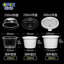 New Tianli Disposable Soup Cup 250300 Thickened Plastic Transparent Packing Bowl Sweet Yogurt Pudding Cup