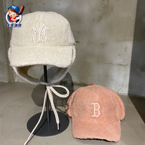 South Korea MLB counter 2021 Autumn New Lamb hair ear cap warm cute wind Joker baseball cap