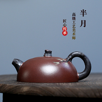 One yuan to shoot high-tech Shen Jiankang half-month purple mud 220cc Yixing famous authentic pure handmade purple clay pot g