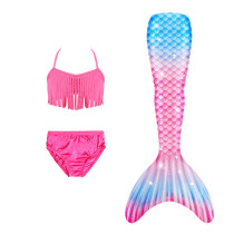 Girls Mermaid Tail Swimsuit Children Baby Hot Spring Clothes Set Kids Bikini Princess Dress Swimwear