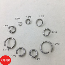 homemade string bead ornament accessories necklace tail ring stainless steel connecting ring single ring C ring small pendant link ring