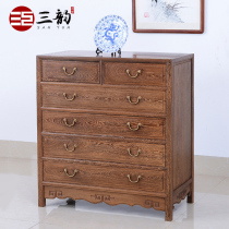Mahogany furniture drawers solid wood lockers chicken winged Wood Chinese style chest drawers cabinet storage cabinet Wood
