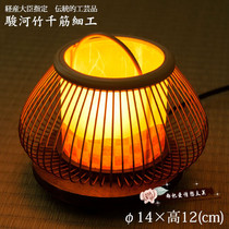 Japanese traditional bamboo products ornaments Shizuoka making traditional craft bamboo woven outer basket paper lamp hotel decoration