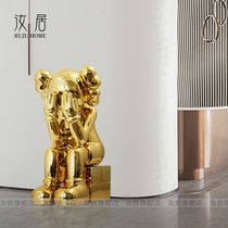 Violent bear decoration Modern living room next to the TV cabinet floor-to-ceiling sculpture model room soft decoration kaws cartoon doll