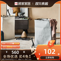 Gujia home Korea ins style simple cotton linen waterproof large capacity portable folding storage basket dirty clothes basket XJ