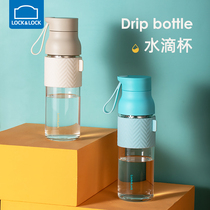 Music button glass female portable heat-resistant water Cup household large-capacity Cup ins simple transparent drinking cup