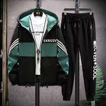 12 autumn jacket set Boy 13 junior high school student 14 coat 15 year old teenager handsome big boy autumn dress 16 tide