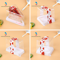 Transparent triangle long Square round mango strawberry season Black Forest mousse cake cut block colorful packaging box