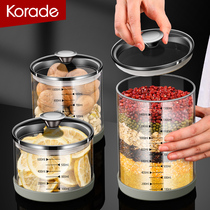 Thickened glass sealing tank food grade dry fruit miscellaneous grain moisture-proof storage tank large caliber round tea preserving jar