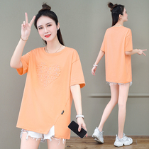 The loose short - sleeved T - shirt woman summer fork 2022 new style of half - sleeve large - size shade fat MM clothes