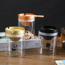 Creative Funnel Ashtrays Home Living Room Stainless Steel With Cover Fashion Trends Light Lavish Individuality Anti-Fly Ash Smoke-Proof