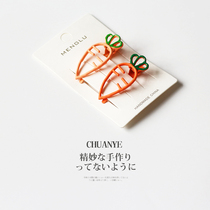 Sichuan wild candy color fish bone hairclip female Japanese Korean style simple side hair net red new cute Bangar clip headgear