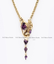 Big name designer 24k gold plated banana leaf Crystal sweater chain