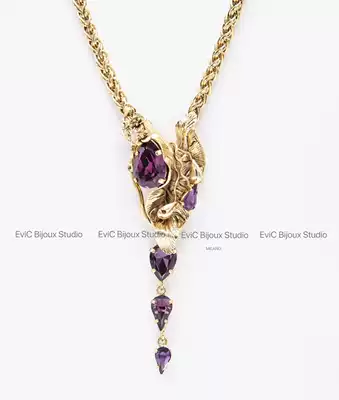 Big-name designer 24k gold-plated banana leaf Crystal sweater chain