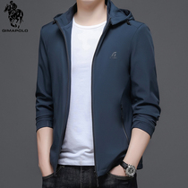 Paul Spring Jacket 2022 New Middle Youth Business Casual Jacket Removable Hat Men Casual Outerwear