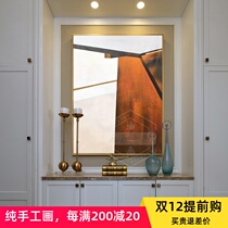 Light luxury style decorative painting pure hand-painted abstract oil painting single restaurant porch cabinet hanging painting modern simplicity