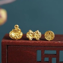 Xiaoya jewelry craft inheritance 24K handmade ancient gold carving 999 gold gourd diy accessories tiger shoes