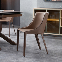 Dining chair Home Fancy Light Lavish Minima Saddle Leather Chair Cafeteria Dining Room Dining Chair Books Table And Chairs Makeup Chairs Leaning Back Chairs