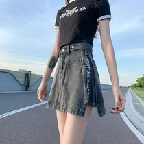 Black denim skirt summer girl student hip A- line dress skirt womens summer 2021 skinny New