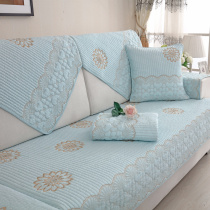 Splicing cotton sofa cushion four seasons fabric simple modern fashion cotton cushion universal armrest back towel cover