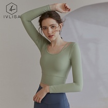 Italian IVLISA yoga clothes autumn winter with chest pad beauty back sports top long sleeves professional fairy fitness clothes woman