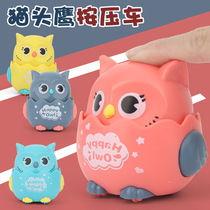 Baby pressing toys car Boys and Girls return car owl inertia new educational small toy set
