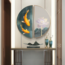 There are new Chinese-style semicircular porch decorative paintings at the end of the corridor mural dining room tea room high-end hanging paintings