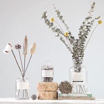 Transparent Nordic Style Small Brown Bottle Art Bottle Living-room Decorated Floral Hydroponic Glass Dry Flower Flower Arranger Pendulum