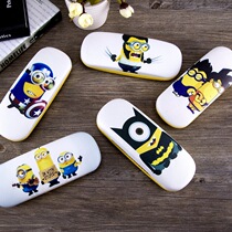 Big eyes yellow people fashion cute glasses case boys and girls hipster students retro personality cartoon myopia eye box