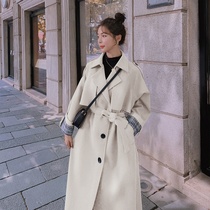 Woolen coat womens mid-length Korean version of the 2020 autumn and winter popular new loose woolen coat temperament British style